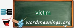 WordMeaning blackboard for victim